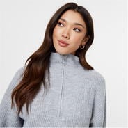 Grey Marl - Jack Wills - High Neck Zip Knitted Jumper