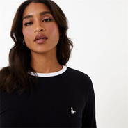 Black - Jack Wills - Trinkey Long Sleeve Ringer T-Shirt