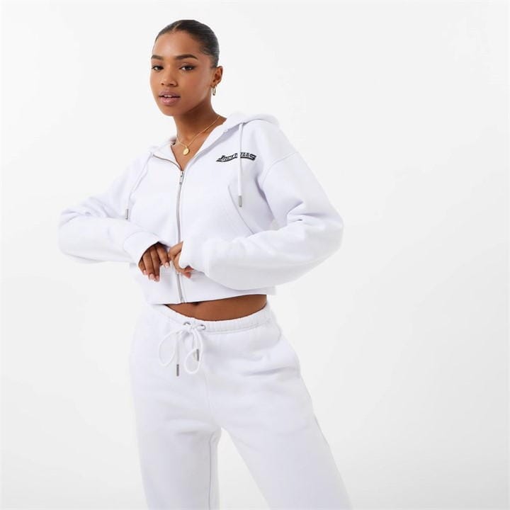 Cropped Zip Through Hoodie