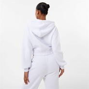 White - Jack Wills - Cropped Zip Through Hoodie