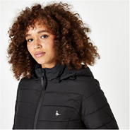 Black - Jack Wills - Luna Hooded Puffer Jacket