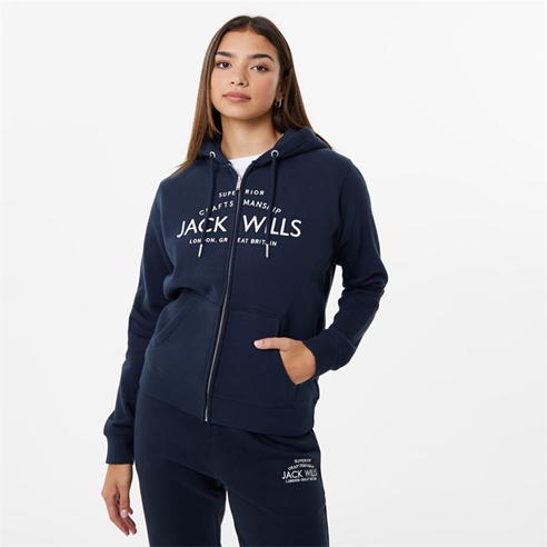 Jack Wills - Hunston Logo Zip Hoodie