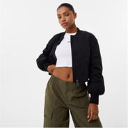 Black - Jack Wills - Cropped Bomber Jacket