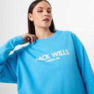 Blue - Jack Wills - Blurred Logo Crew