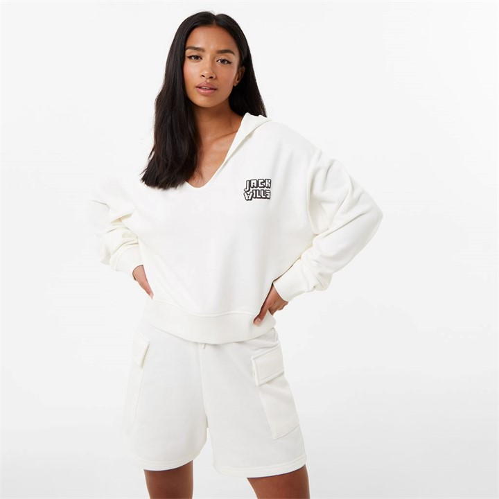 Open Collar Graphic Hoodie