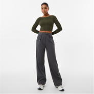 Charcoal - Jack Wills - Wide Leg Tailored Trousers