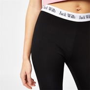 Black/White - Jack Wills - Logo Waistband Leggings