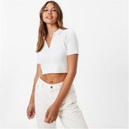 White - Jack Wills - Ribbed Polo Top