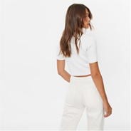 White - Jack Wills - Ribbed Polo Top