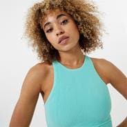 Mint - Jack Wills - Ribbed High Neck Top